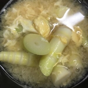 タケノコと卵の味噌汁